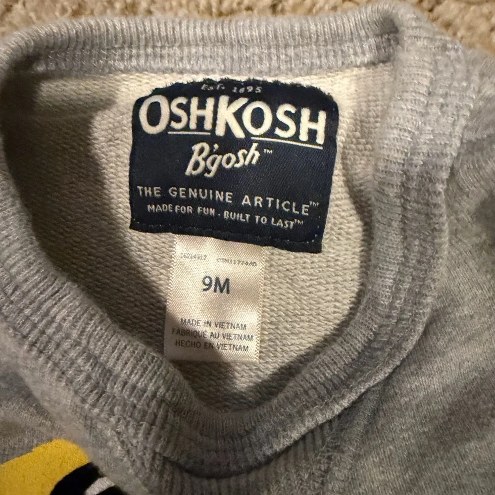 OshKosh B'gosh Gray Sweatshirt and Plaid Button Down Set
